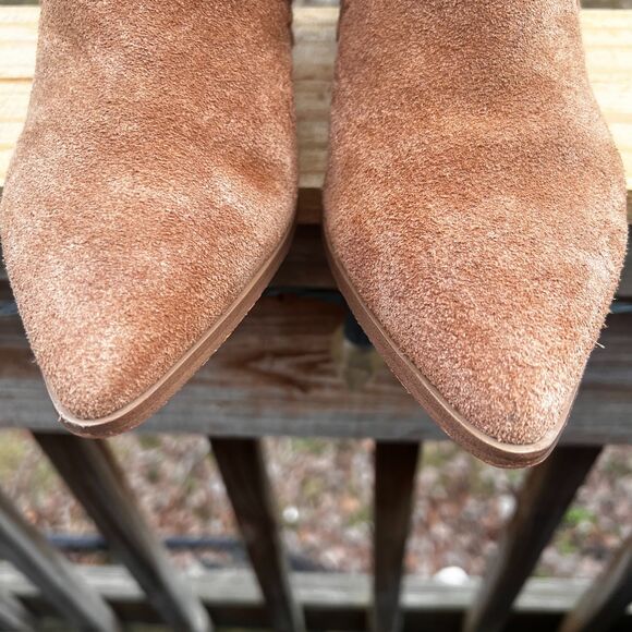 Sanctuary Refine Women's Tan Suede Leather Western Ankle Boots US Size 8.5 - Picture 4 of 16